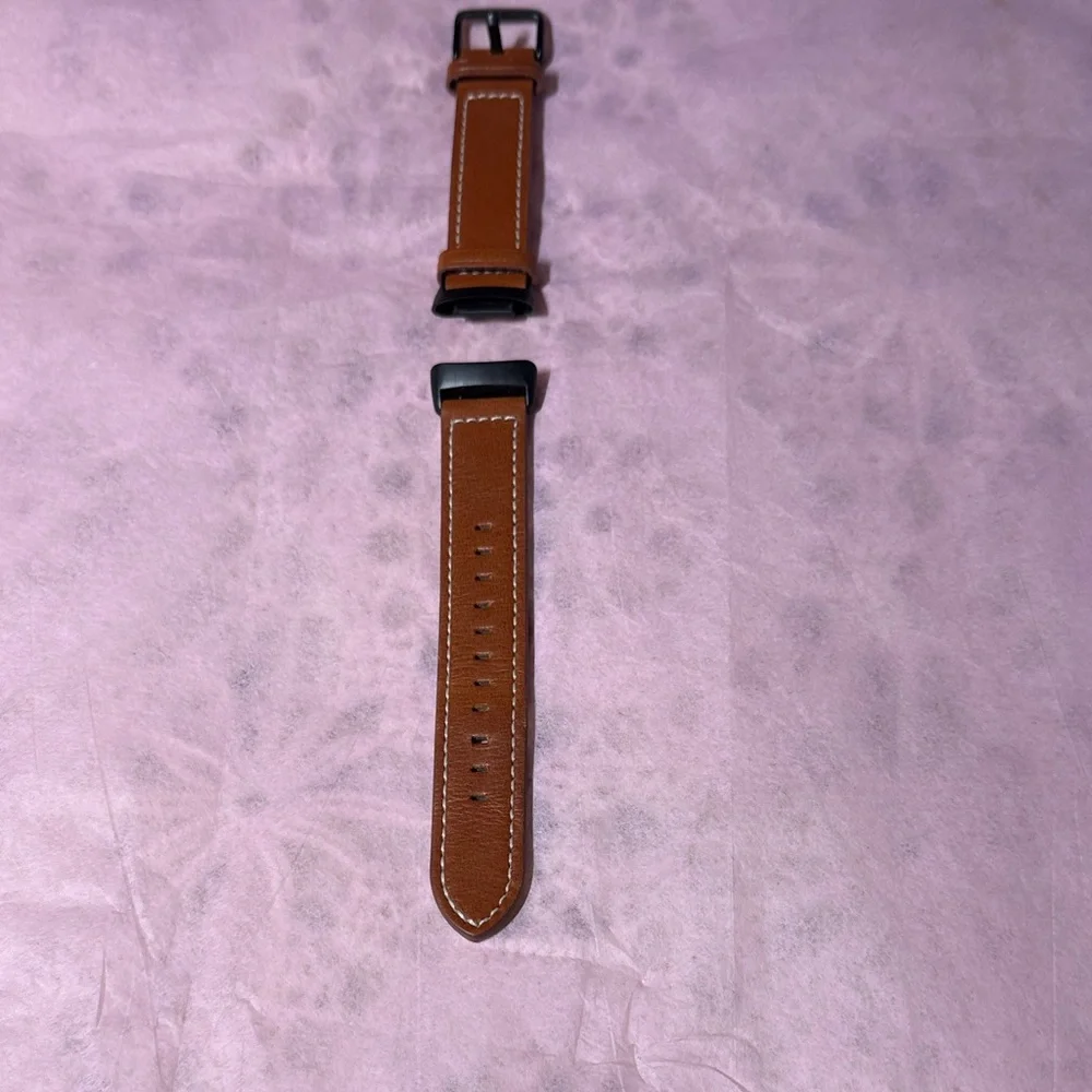 Brown Leather Watch Band for Fitbit